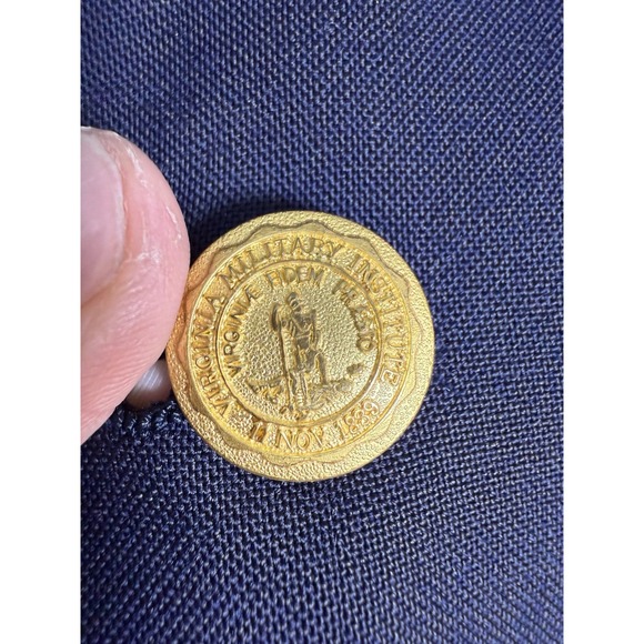 VTG Burberrys Blazer Men 38R Navy Wool Gold Custom Buttons Virginia Military VMI - Picture 8 of 12